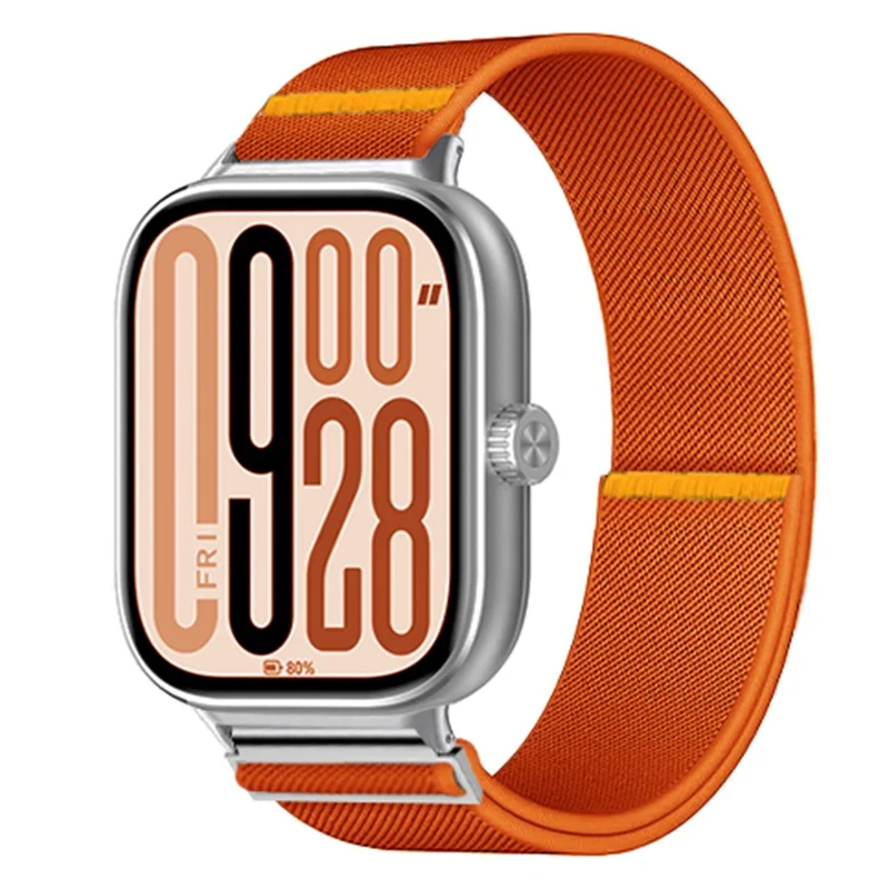 Correa de Nailon para Xiaomi Smart Band 9 Pro / 8 Pro / Redmi Watch 5 / 4 Correa de Repuesto Elástica Ajustable - Naranja