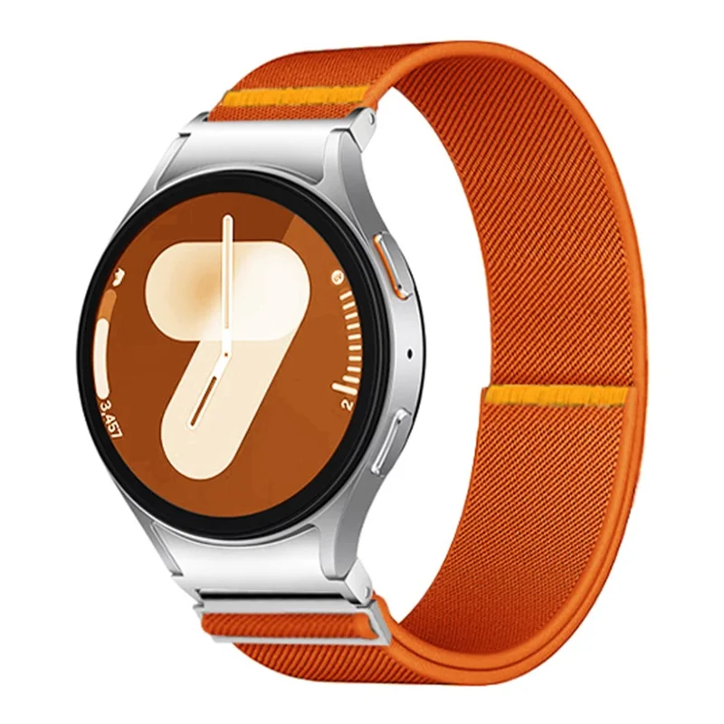 Per Samsung Galaxy Watch7 44mm / 40mm Cinturino in Nylon Regolabile ed Elastico - Arancione