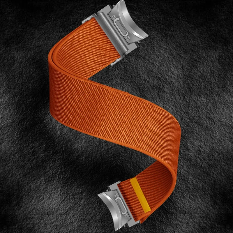 Per Samsung Galaxy Watch7 44mm / 40mm Cinturino in Nylon Regolabile ed Elastico - Arancione