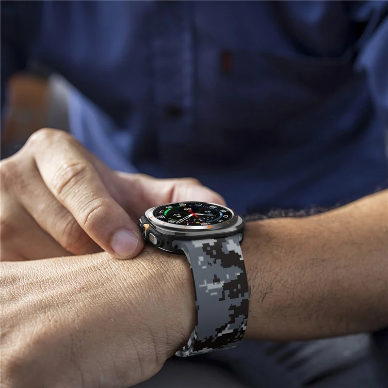Pulseira de Silicone para Samsung Galaxy Watch Ultra (2025) 47mm / Ultra 47mm Design de Padrão Banda de Substituição de Relógio - Camuflagem Digital