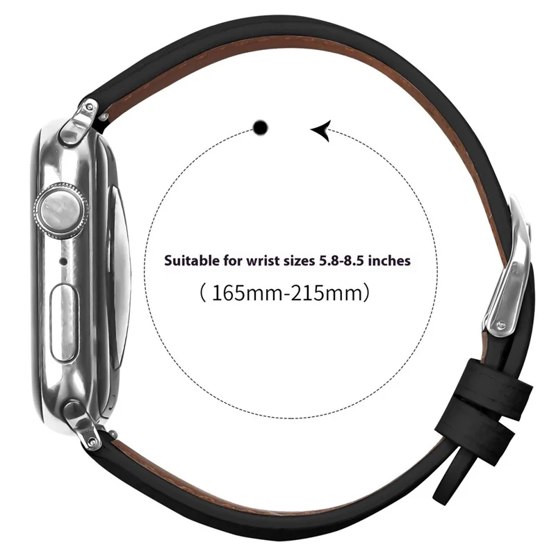 Replacement Strap for Apple Watch Series 10 Ultra 9 8 7 SE 6 5 4 3 2 1 46mm 49mm 45mm 44mm 42mm Litchi Texture PU Leather Watch Band - Black