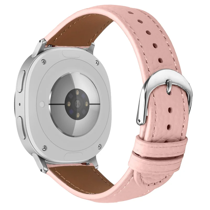 Replacement Strap for Samsung Galaxy Watch Ultra (2025) 47mm Litchi Texture PU Leather Watch Band with Metal Buckle - Light Pink