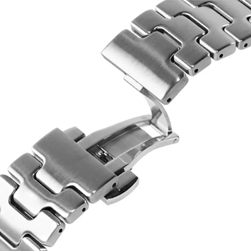 Replacement Strap for Apple Watch Series 10 9 8 7 SE 6 5 4 3 2 1 42mm 41mm 40mm 38mm H Type Metal Watch Band - Silver