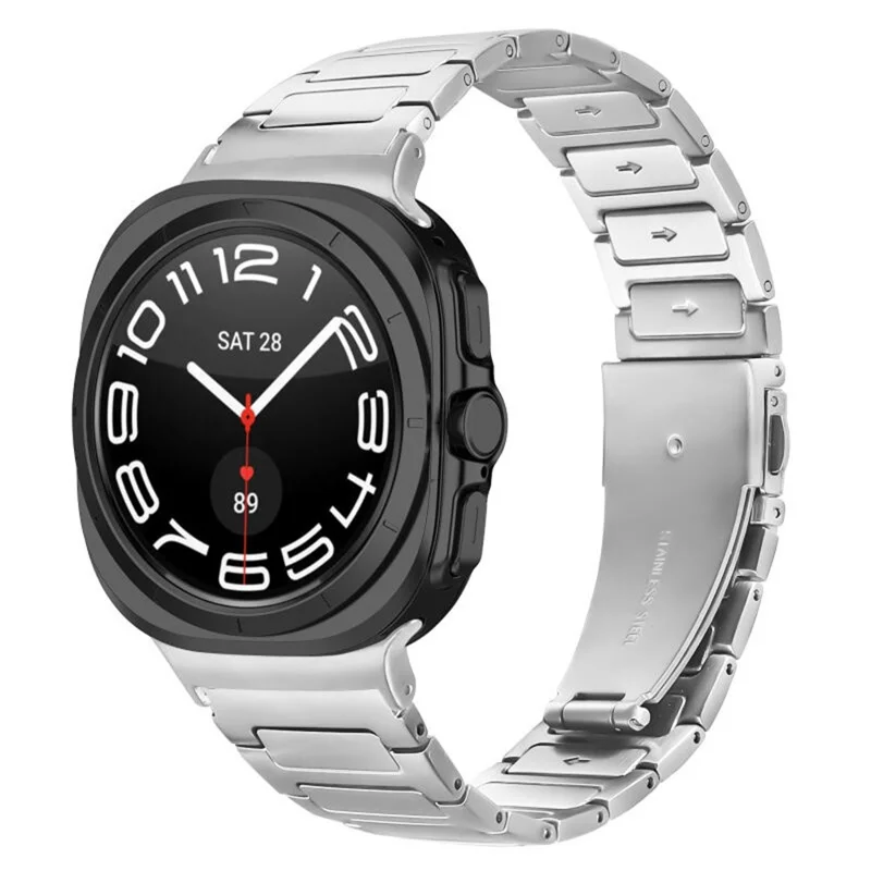 Replacement Strap For Samsung Galaxy Watch8 44mm / 40mm / 8 Classic 46mm H-Link Stainless Steel Watch Band - Silver