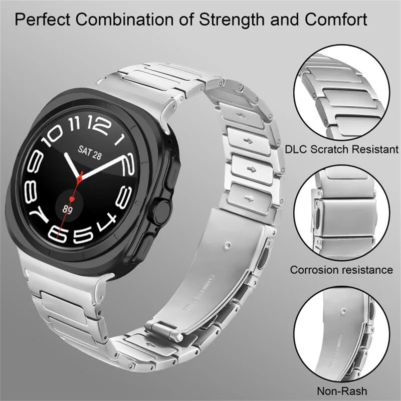 Replacement Strap For Samsung Galaxy Watch8 44mm / 40mm / 8 Classic 46mm H-Link Stainless Steel Watch Band - Silver