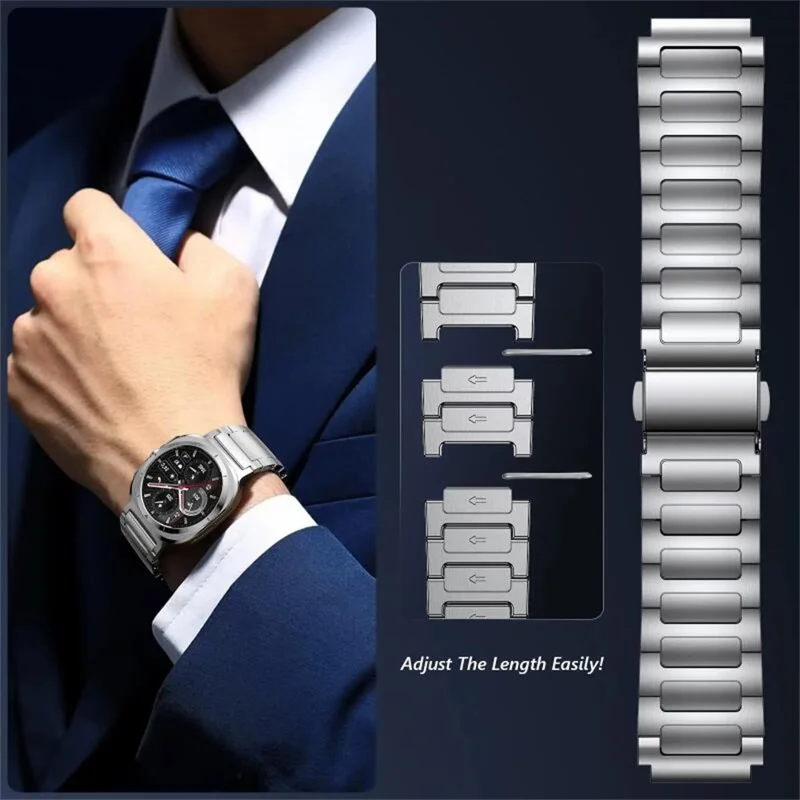 Replacement Strap For Samsung Galaxy Watch8 44mm / 40mm / 8 Classic 46mm H-Link Stainless Steel Watch Band - Silver