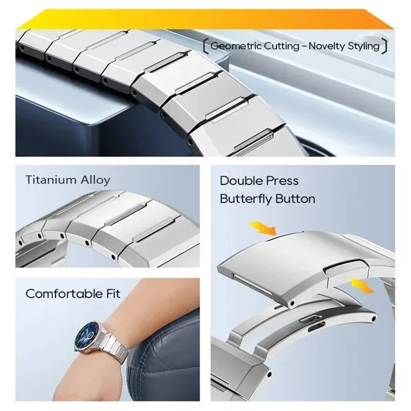 Titanium Alloy Strap for Samsung Galaxy Watch8 Classic 46mm / Watch8 44mm / 40mm Replacement Watch Band - Silver