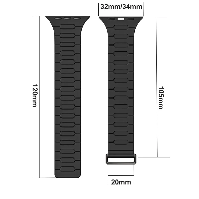 Silicone Strap for Apple Watch Series 10 9 8 7 SE 6 5 4 3 2 1 42mm 41mm 40mm 38mm Magnetic Watch Band - Light Pink / Starlight