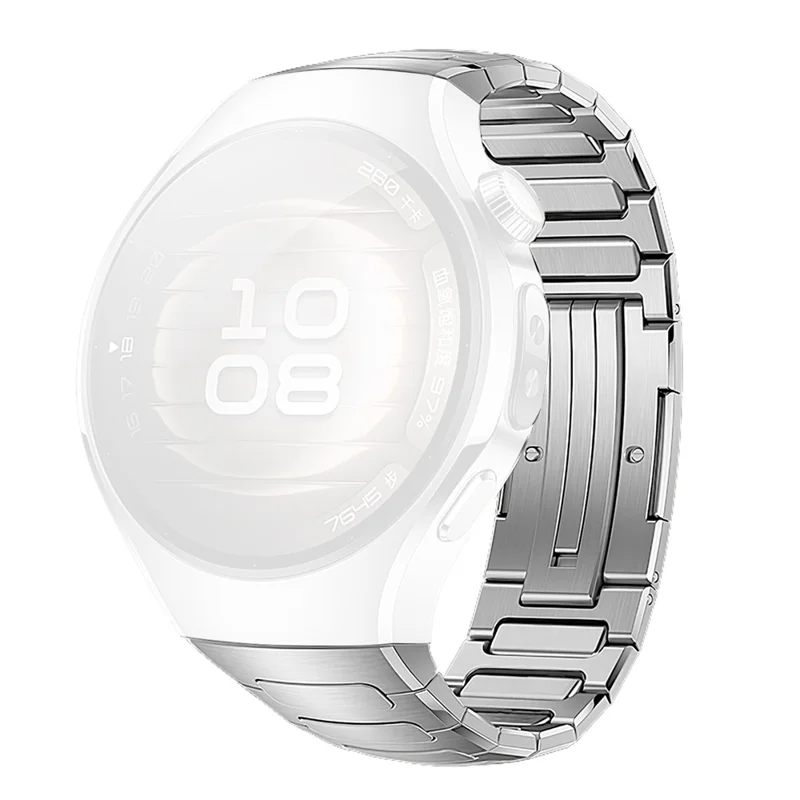 For Huawei Watch 5 42mm Titanium Alloy Watch Band Metal Watch Strap with Folding Clasp - Silver