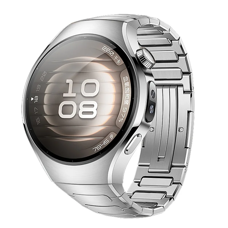 For Huawei Watch 5 42mm Titanium Alloy Watch Band Metal Watch Strap with Folding Clasp - Silver