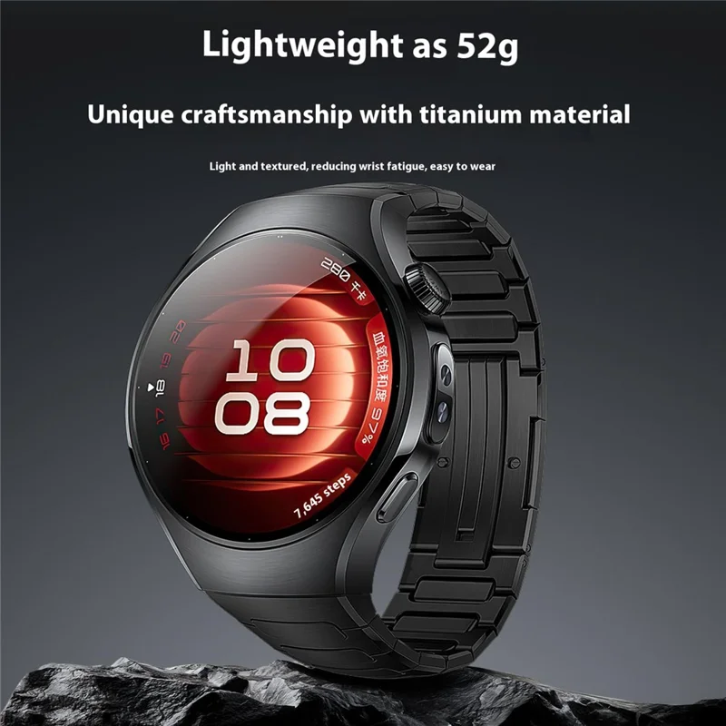 For Huawei Watch 5 42mm Titanium Alloy Watch Band Metal Watch Strap with Folding Clasp - Silver