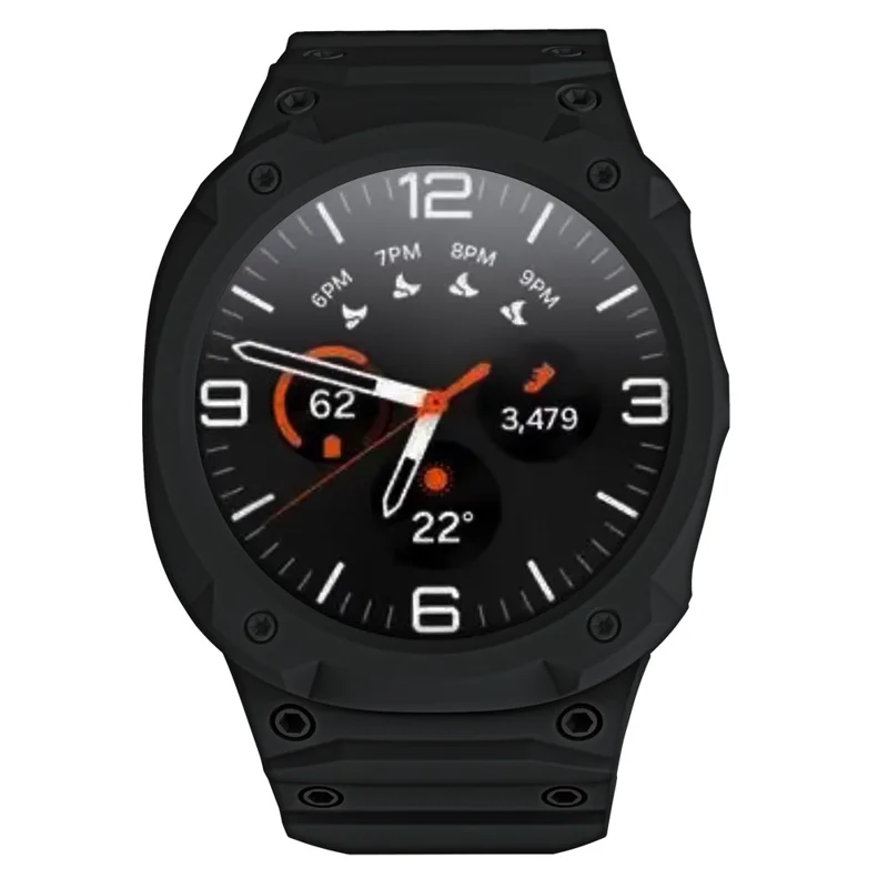 Samsung Galaxy Watch8 44mm Pulseira de Relógio TPU Integrada com Caixa Antirroubo do Relógio - Preto