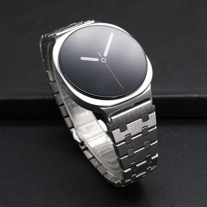 Für Samsung Galaxy Watch Ultra (2025) 47mm / Watch Ultra 47mm Edelstahl-Armband mit Schmetterlingsschließe - Silber