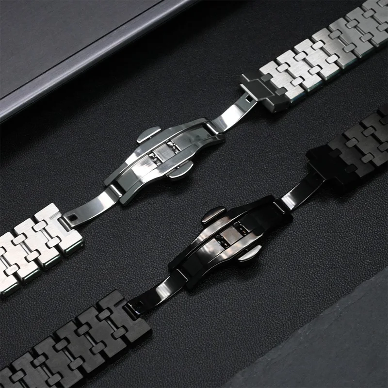 Für Samsung Galaxy Watch Ultra (2025) 47mm / Watch Ultra 47mm Edelstahl-Armband mit Schmetterlingsschließe - Silber