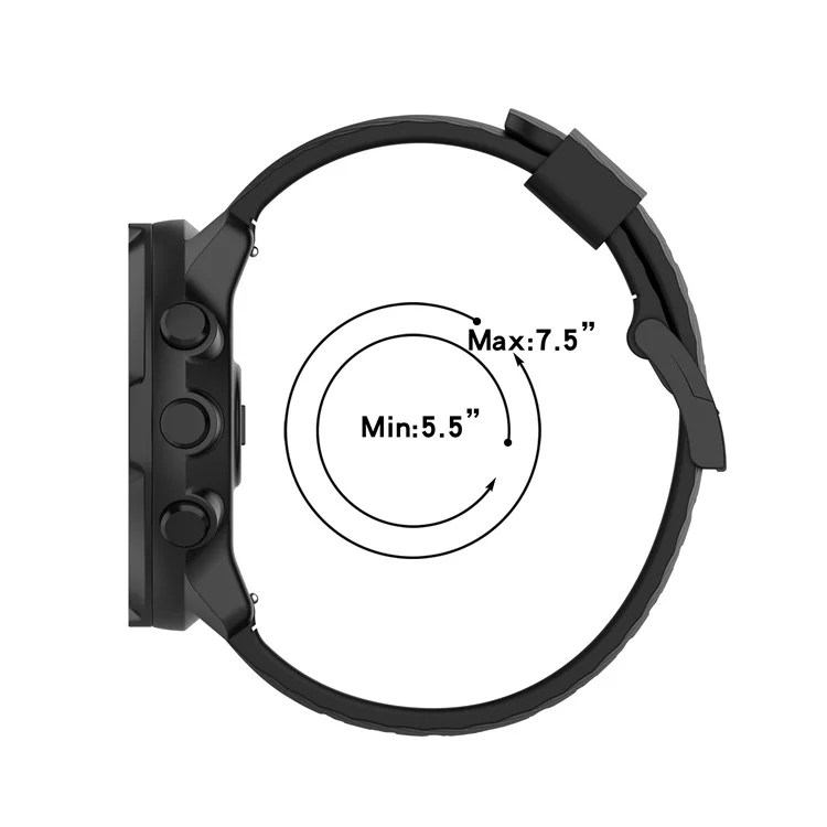 Sport Silicone Band Replacement Band Straps Wristbands Bracelet for Suunto Spartan Sport / Spartan Sport Wrist HR / Suunto 9 / 9 Baro / Suunto 7 / Suunto D5 - Black