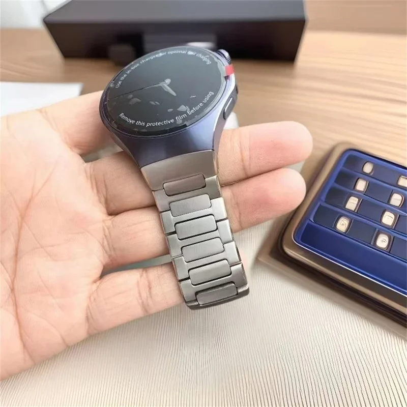 For Huawei Watch 5 42mm Titanium Alloy One-bead Watch Band Quick Release Metal Replacement Strap - Silver