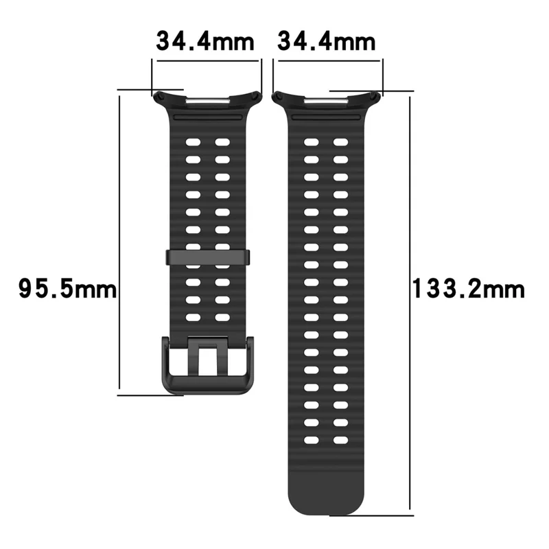 Für Samsung Galaxy Watch Ultra (2025) 47mm Silikonband mit Doppelstiftverschluss und Uhrengehäuse - Schwarz