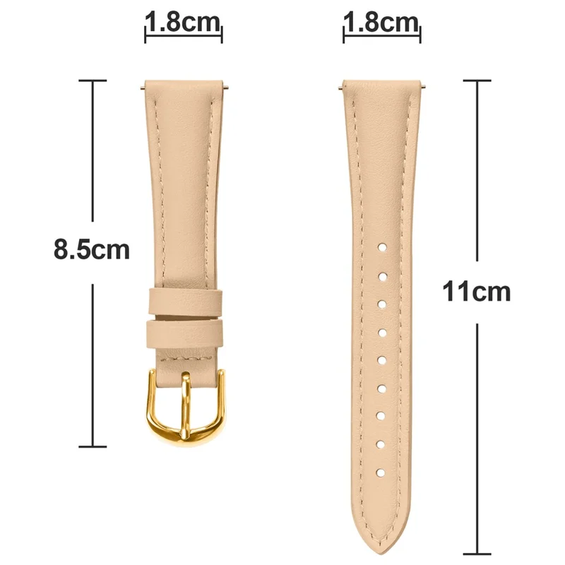 For Huawei Watch GT 4 41mm Watch Band Gold Buckle Slim Leather Strap - Camel