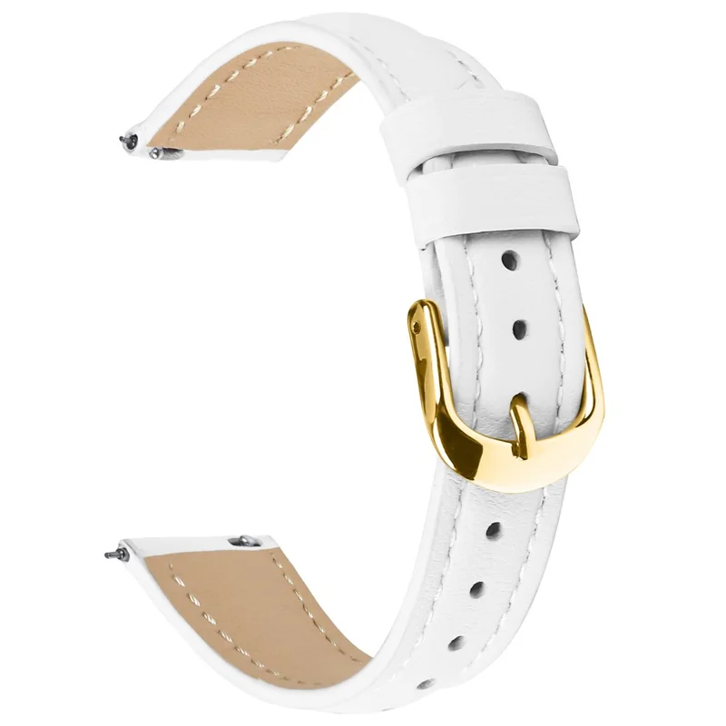 Correa de Piel Delgada con Hebilla Dorada de 41 mm para Huawei Watch GT 5 - Blanco