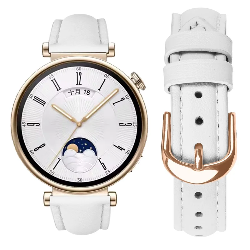 Per l'onore Orologio S1 / Orologio Huawei B5 Band Fibbia in Oro Rosa Cinturino in Pelle Sottile - Bianco