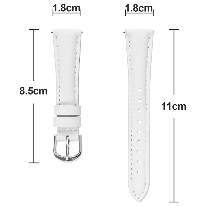 Für Garmin Vivoactive 4S 40mm Uhrenarmband Silberschnalle Schmales Lederarmband - Weiß