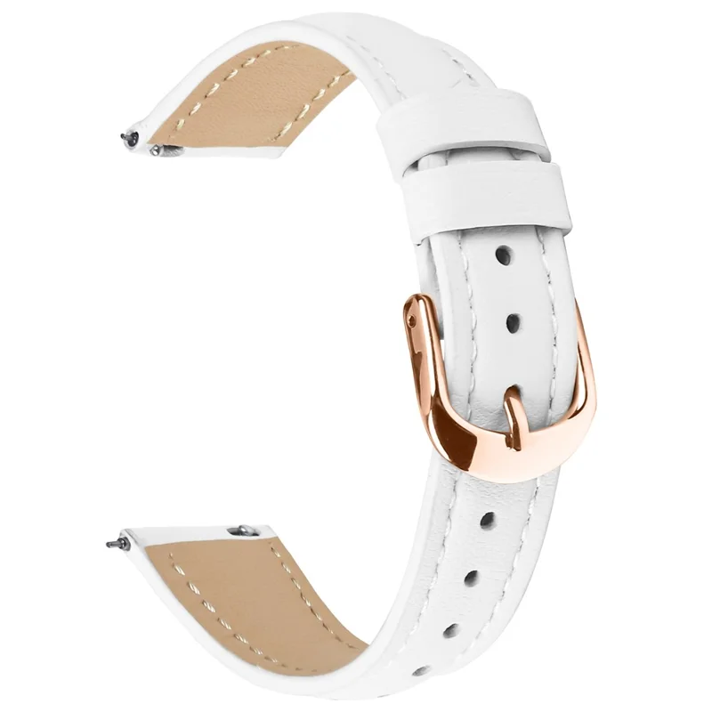 Garmin Vivoactive 4S 40mm Armband Roségold Schnalle Schmales Lederarmband - Weiß
