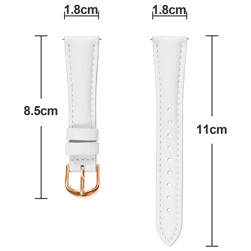 Garmin Vivoactive 4S 40mm Armband Roségold Schnalle Schmales Lederarmband - Weiß