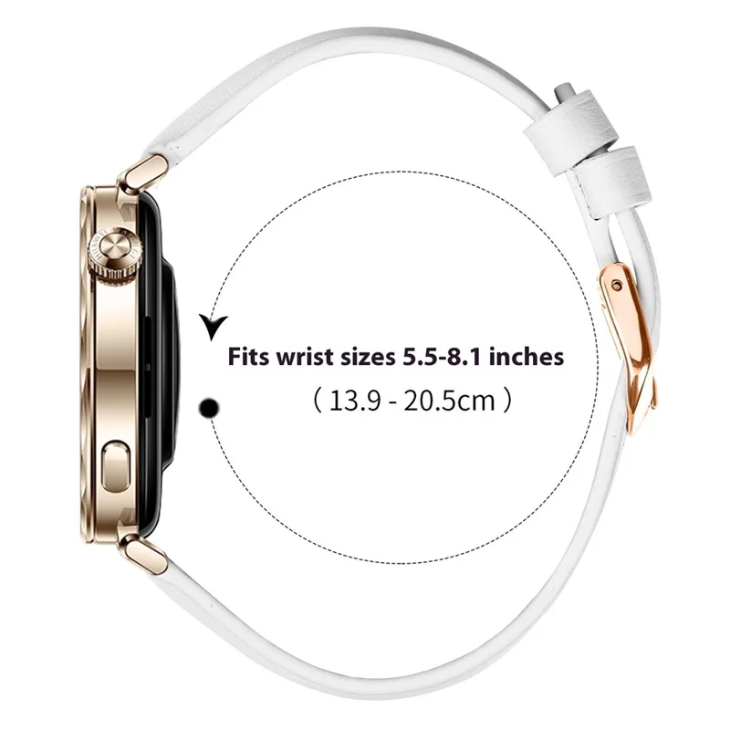 Garmin Vivoactive 4S 40mm Armband Roségold Schnalle Schmales Lederarmband - Weiß