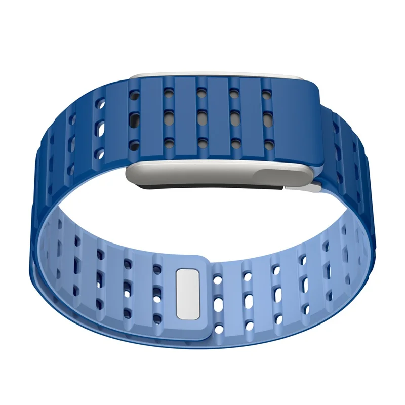 For WHOOP 5.0 LIFE MG Watch Band Magnetic Breathable Silicone Zinc Alloy Strap - Blue / Baby Blue