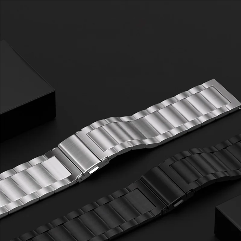 22mm Uhrenarmband für Huawei Watch GT 5 Pro 46mm / GT 5 46mm / GT 4 46mm Schnellverschluss-Schnalle 3-Perlen-Edelstahlarmband - Silber
