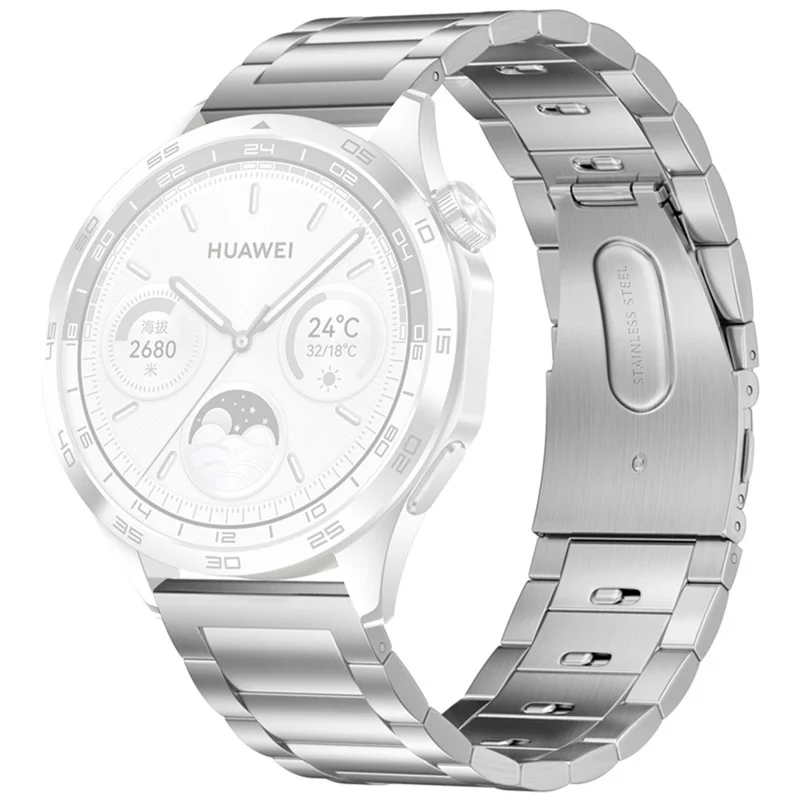 Bracelet de montre 20 mm pour Samsung Galaxy Watch7 44 mm / 40 mm / Watch6 44 mm / 40 mm Boucle à dégagement rapide Bracelet en acier inoxydable à 3 perles - Argent