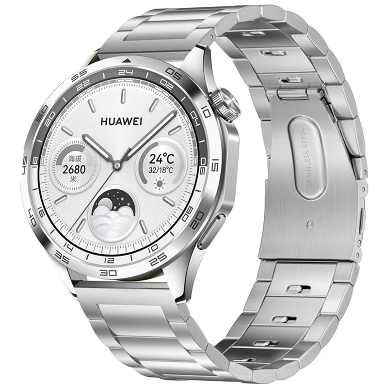 Bracelet de montre 20 mm pour Samsung Galaxy Watch7 44 mm / 40 mm / Watch6 44 mm / 40 mm Boucle à dégagement rapide Bracelet en acier inoxydable à 3 perles - Argent