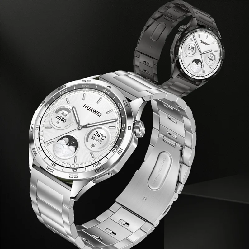 Bracelet de montre 20 mm pour Samsung Galaxy Watch7 44 mm / 40 mm / Watch6 44 mm / 40 mm Boucle à dégagement rapide Bracelet en acier inoxydable à 3 perles - Argent