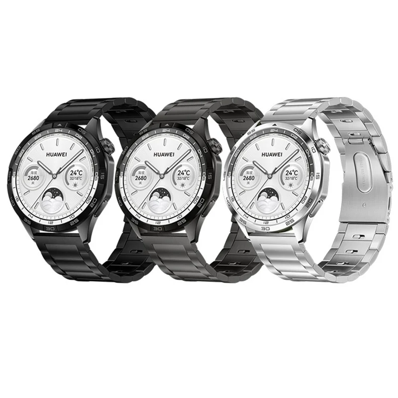 Bracelet de montre 20 mm pour Samsung Galaxy Watch7 44 mm / 40 mm / Watch6 44 mm / 40 mm Boucle à dégagement rapide Bracelet en acier inoxydable à 3 perles - Argent