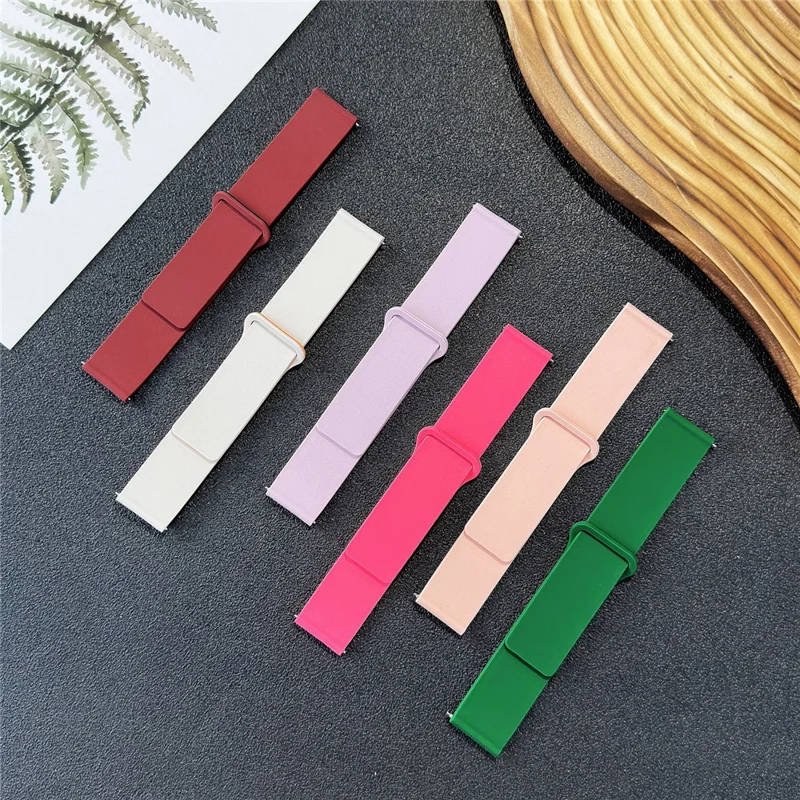 Pulseira de Silicone Magnética Macia com Textura de Madeira para Samsung Galaxy Watch7 44mm / 40mm - Laranja Rosa