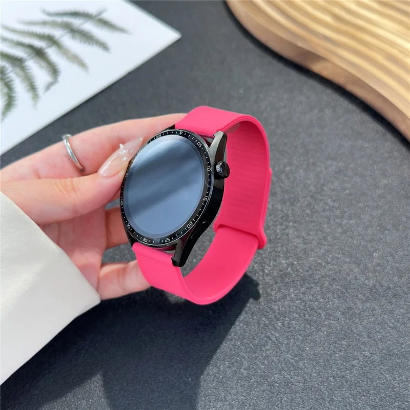 Для Huawei Watch GT 5 46 мм Ремешок для часов 22 мм Деревянный зерновой петлевой мягкий магнитный силиконовый ремешок - Оранжево-розовый