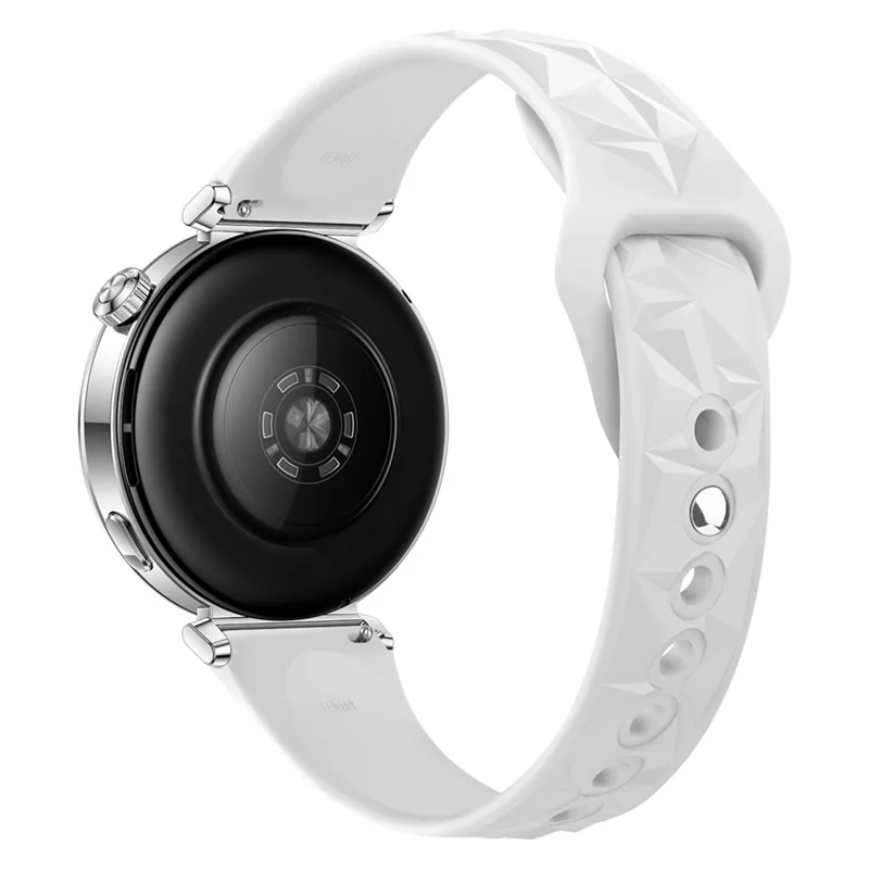 For Huawei Watch GT 5 41mm Watch Band 18mm Ice Crystal Silicone Strap - White