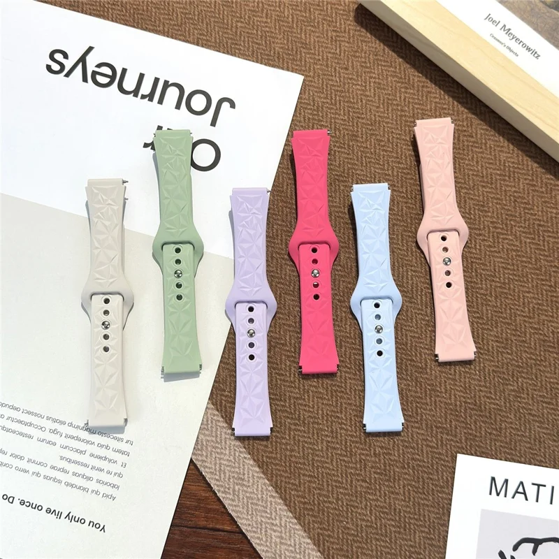 For Huawei Watch GT 5 41mm Watch Band 18mm Ice Crystal Silicone Strap - White