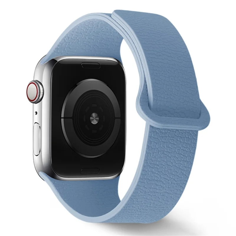 Armband für Apple Watch Series 10 Ultra 9 8 7 SE 6 5 4 3 2 1 46mm 49mm 45mm 44mm 42mm Litschi-Textur Magnetisches Silikonarmband - Blau