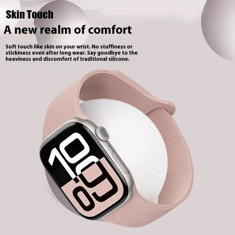 Armband für Apple Watch Series 10 Ultra 9 8 7 SE 6 5 4 3 2 1 46mm 49mm 45mm 44mm 42mm Litschi-Textur Magnetisches Silikonarmband - Blau