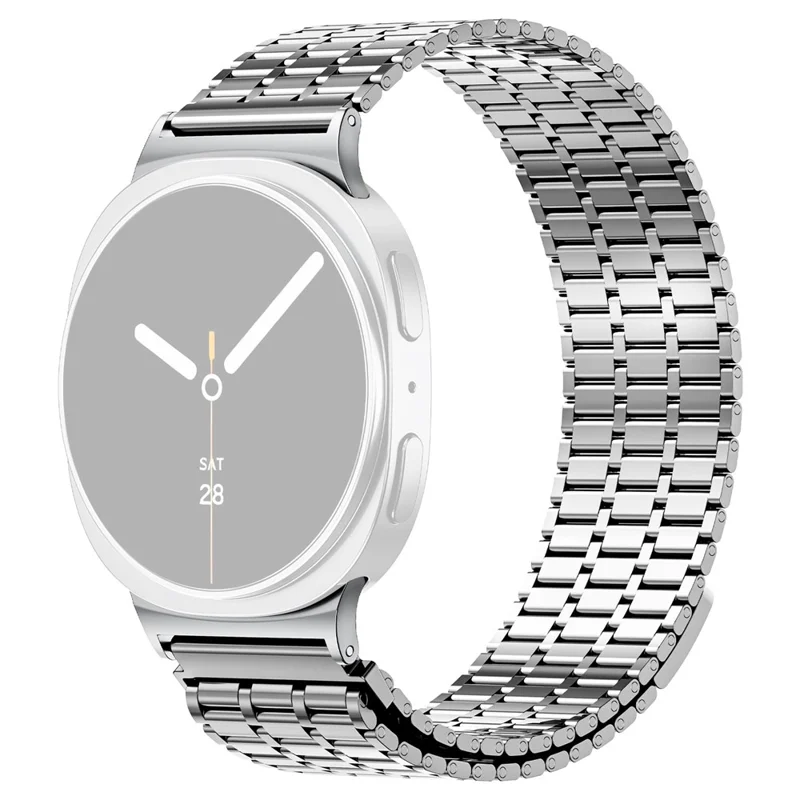 Magnetic Strap for Samsung Galaxy Watch8 44mm / 40mm / Classic 46mm Stainless Steel Watch Band, Silver