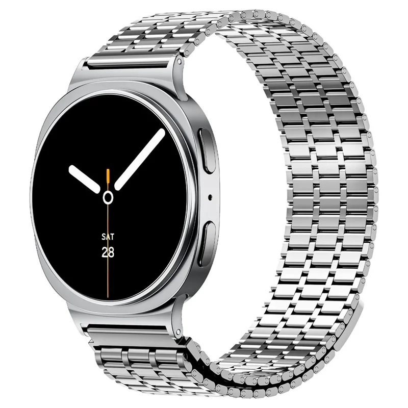 Magnetic Strap for Samsung Galaxy Watch8 44mm / 40mm / Classic 46mm Stainless Steel Watch Band, Silver