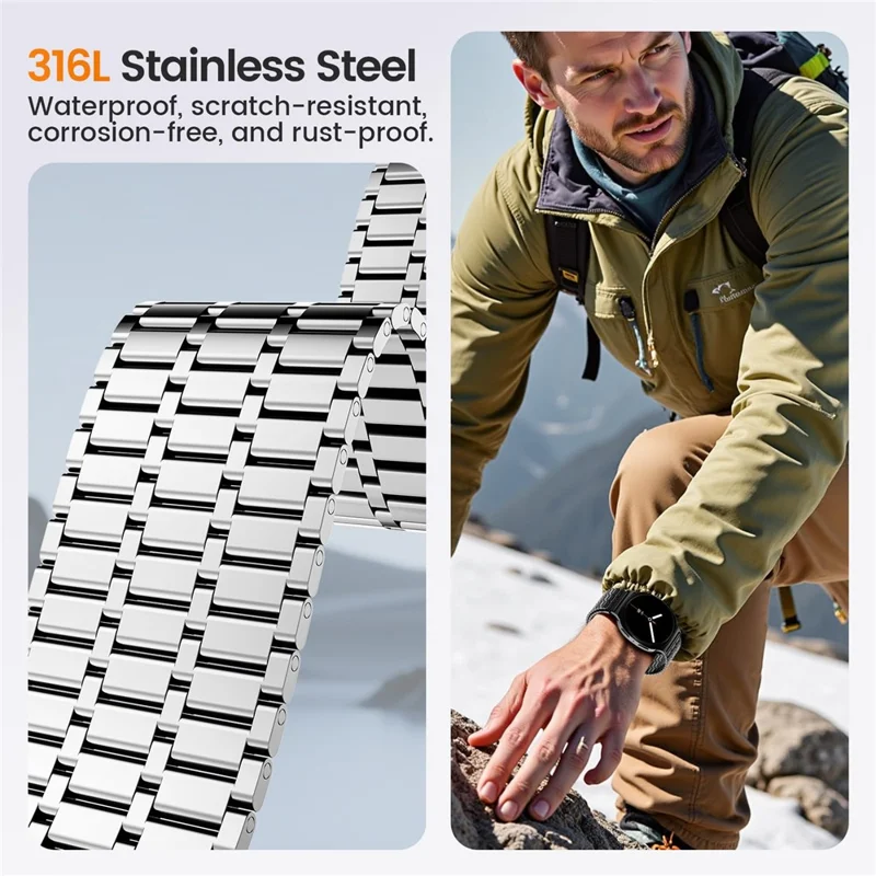 Magnetic Strap for Samsung Galaxy Watch8 44mm / 40mm / Classic 46mm Stainless Steel Watch Band, Silver