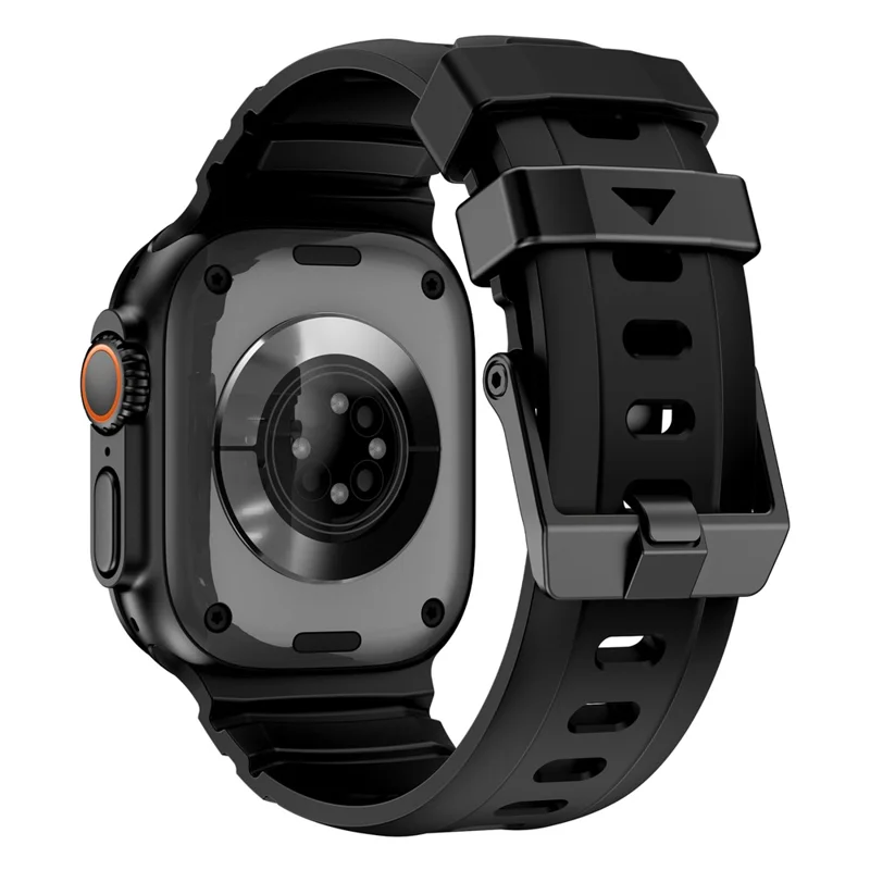 Watch Band For Apple Watch Ultra 3 2 1 49mm / Series 11 10 46mm / 9 8 7 45mm / SE3 SE2 SE 6 5 4 44mm / 3 2 1 42mm Quick Release Buckle Silicone Strap - Black