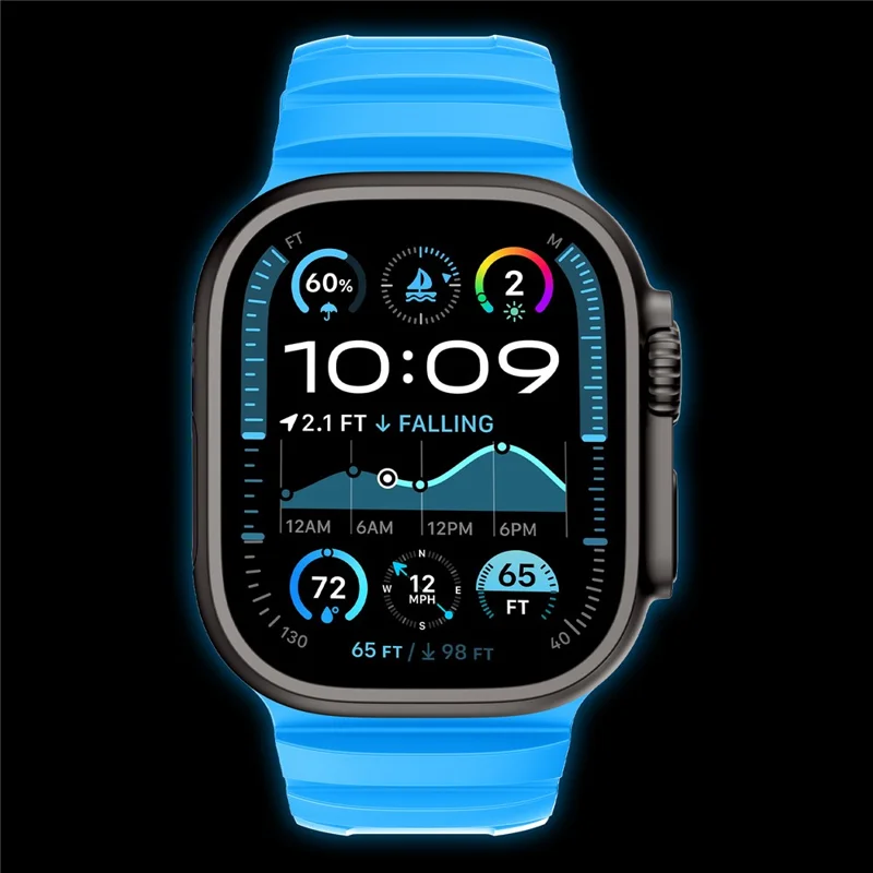 Watch Band For Apple Watch Ultra 3 2 1 49mm / Series 11 10 46mm / 9 8 7 45mm / SE3 SE2 SE 6 5 4 44mm / 3 2 1 42mm Quick Release Buckle Silicone Strap - Black