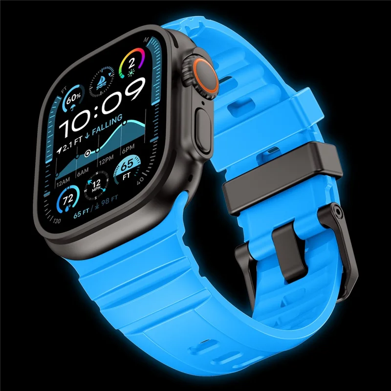 Watch Band For Apple Watch Ultra 3 2 1 49mm / Series 11 10 46mm / 9 8 7 45mm / SE3 SE2 SE 6 5 4 44mm / 3 2 1 42mm Quick Release Buckle Silicone Strap - Black