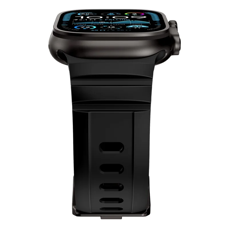 Watch Band For Apple Watch Ultra 3 2 1 49mm / Series 11 10 46mm / 9 8 7 45mm / SE3 SE2 SE 6 5 4 44mm / 3 2 1 42mm Quick Release Buckle Silicone Strap - Black