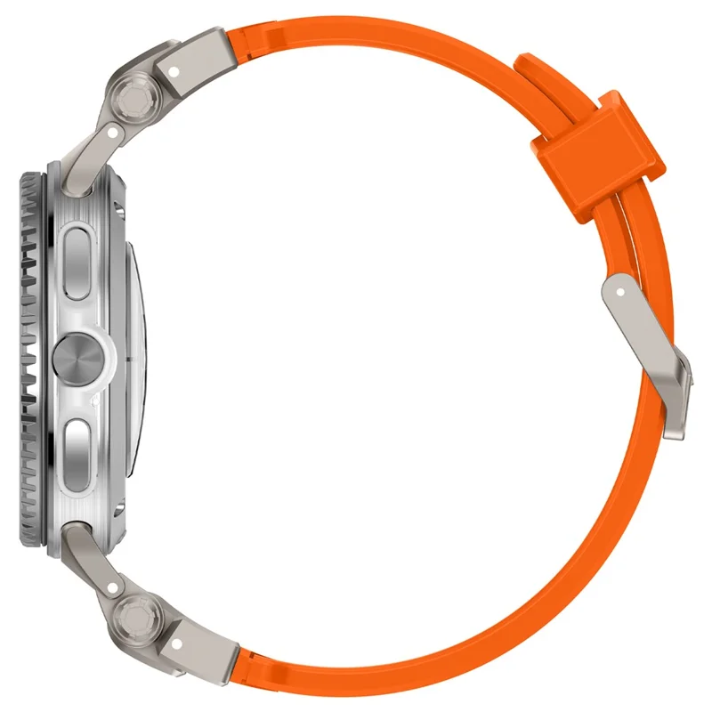 Silicone Watch Band for Samsung Galaxy Watch9 40mm / 44mm / Watch8 44mm / 40mm / Watch8 Classic 46mm Adjustable Strap with Titanium Color Metal Connector - Orange