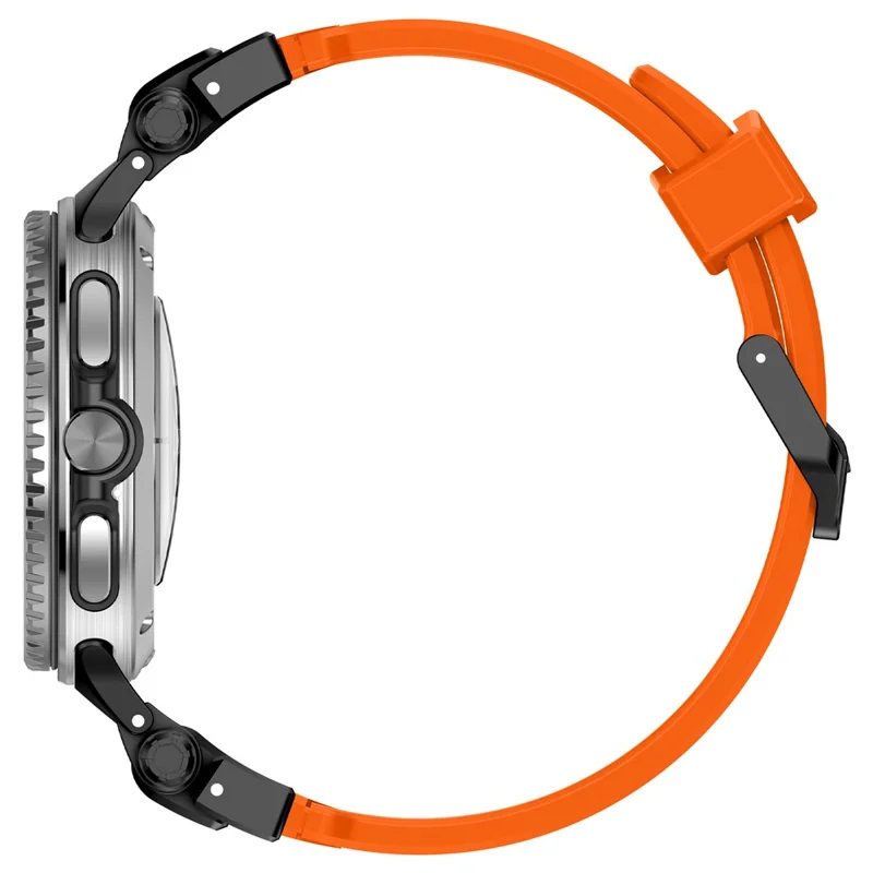 Silicone Watch Band for Samsung Galaxy Watch9 40mm / 44mm / Watch8 44mm / 40mm / Watch8 Classic 46mm Adjustable Strap with Black Metal Connector - Orange