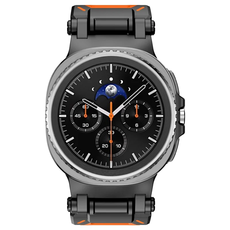 Silicone Watch Band for Samsung Galaxy Watch9 40mm / 44mm / Watch8 44mm / 40mm / Watch8 Classic 46mm Adjustable Strap with Black Metal Connector - Orange
